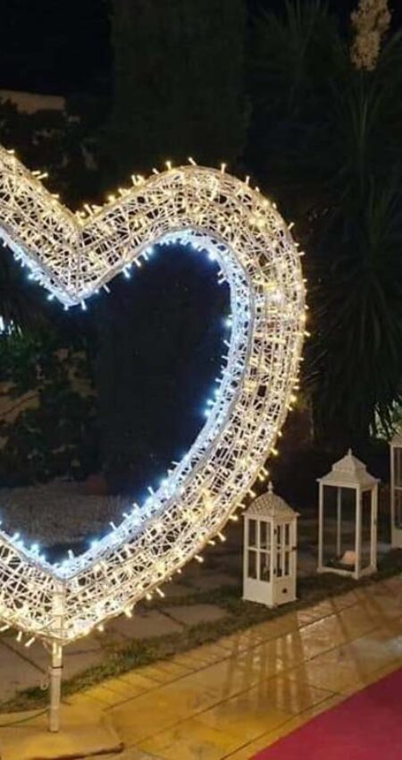 Iluminación para bodas y eventos corazón de luces